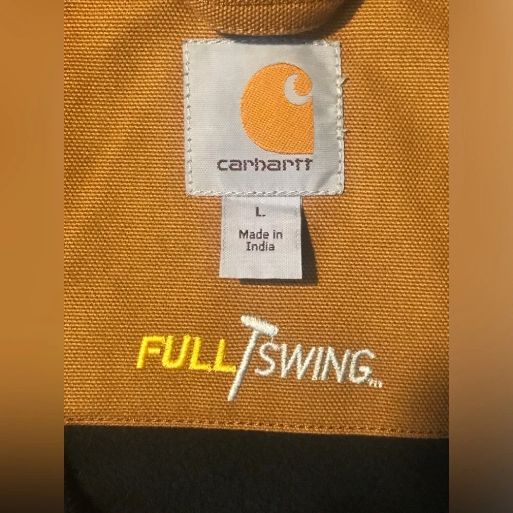 Carhartt Sherpa Lined Full Swing Jacket Mens L Button Up Light Beige Tan Canvas - Picture 5 of 12